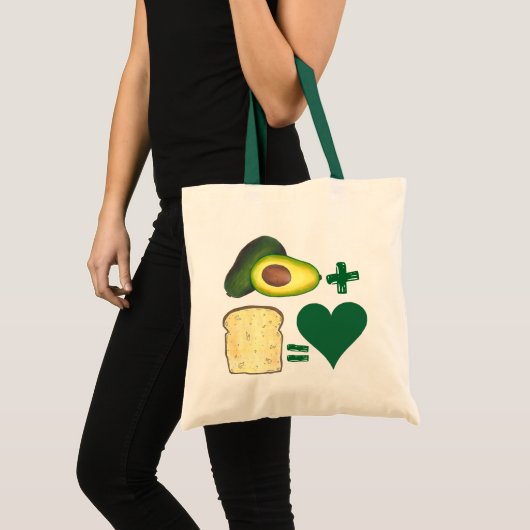 Avocado + Toast = Love Foodie for Pair Heart Tote Bag (Voorkant (product))