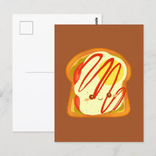 Avocado toast met ei en tomaat briefkaart