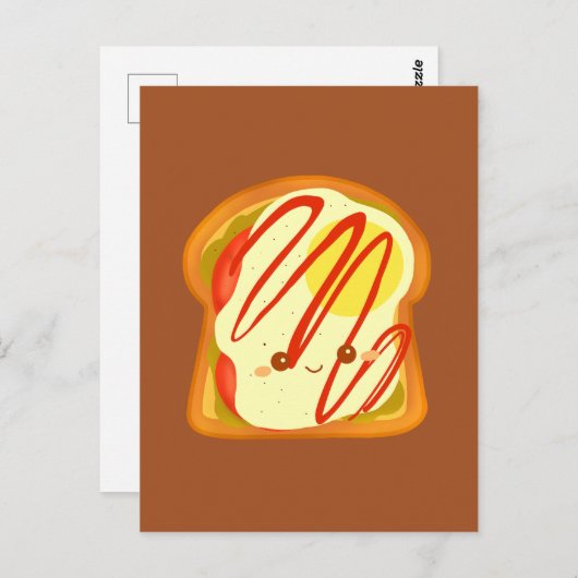 Avocado toast met ei en tomaat briefkaart (Voorkant / Achterkant)