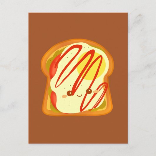 Avocado toast met ei en tomaat briefkaart (Voorkant)