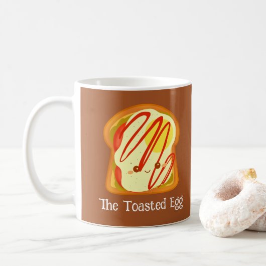 Avocado toast met ei en tomaat koffiemok (Met donut)