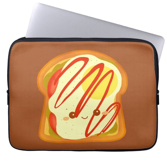 Avocado toast met ei en tomaat laptop sleeve (Voorkant)