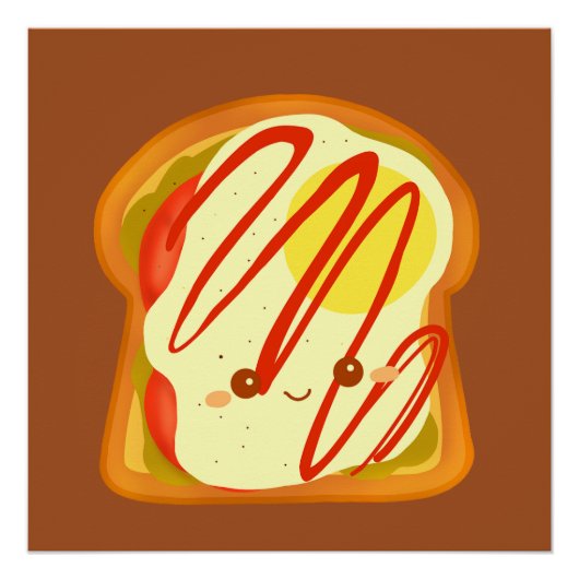 Avocado toast met ei en tomaat perfect poster (Voorkant)