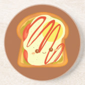 Avocado toast met ei en tomaat zandsteen onderzetter (Voorkant)