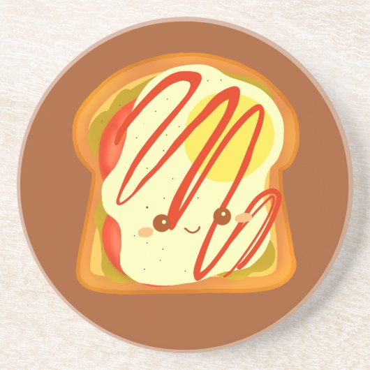 Avocado toast met ei en tomaat zandsteen onderzetter (Voorkant)