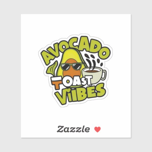 Avocado Toast Vibes Sticker (Vel)