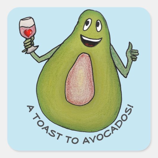 Avocado Toast Vierkante Sticker (Voorkant)