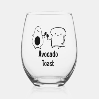 avocado toast wijnglas zonder voet