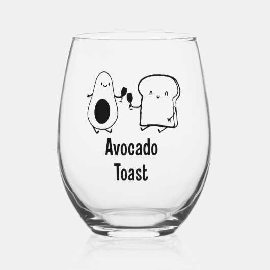 avocado toast wijnglas zonder voet (Voorkant)