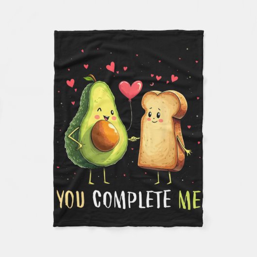 Avocado Toast You Complete Me Funny Vegan Fruit Lo Fleece Deken (Voorkant)