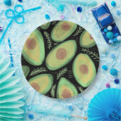 Avocado Tomaat Salade Groene Patroon Papieren Bordje (Feest)