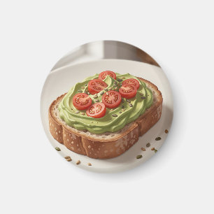 Avocado Tomaat Toast Verse Ontbijtkunst Magneet