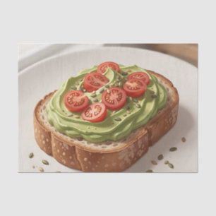 Avocado Tomaat Toast Verse Ontbijtkunst Tissuepapier