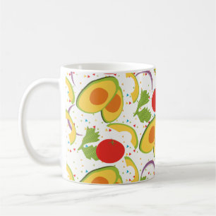 Avocado Tomato Salad Greenery Pattern Koffiemok