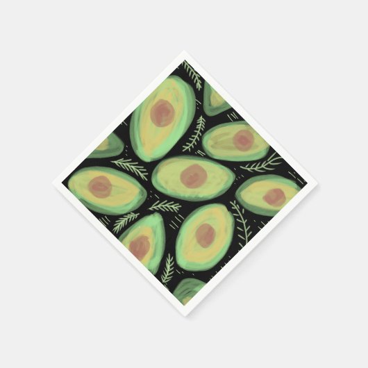 Avocado Tomato Salad Greenery Pattern Servet (Hoek)