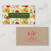 Avocado Tomato Salad Greenery Pattern Visitekaartje (Voorkant / Achterkant)