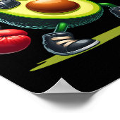 Avocado toont boksvaardigheden Cinco de Mayo Grapp Poster (Hoek)