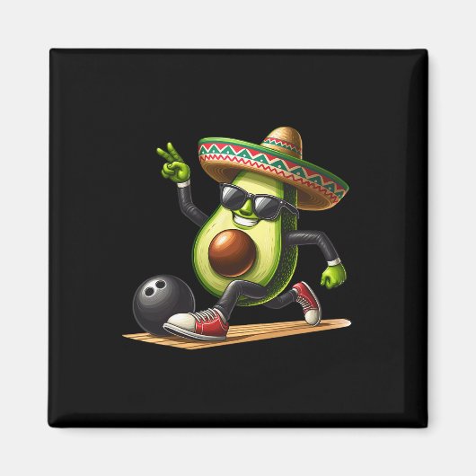 Avocado toont bowlingvaardigheden Cinco de Mayo Gr Magneet (Voorkant)