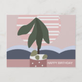 Avocado Tree Blush Muted Birthday Briefkaart (Voorkant)