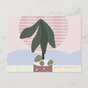 Avocado Tree Blush Muted Birthday Geometric Briefkaart