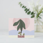 Avocado Tree Blush Muted Birthday Geometric Briefkaart (Staand voorkant)