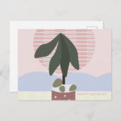Avocado Tree Blush Muted Birthday Geometric Briefkaart (Voorkant / Achterkant)
