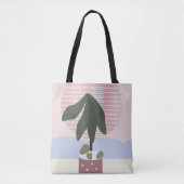 Avocado Tree Blush Muted Geometric Pink Green Tote Bag (Voorkant)