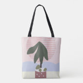 Avocado Tree Blush Muted Geometric Pink Green Tote Bag (Achterkant)