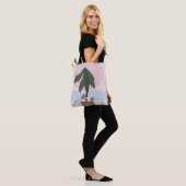 Avocado Tree Blush Muted Geometric Pink Green Tote Bag (Op model)