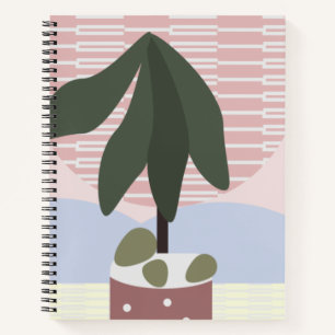 Avocado Tree Blush Stille Geometrische Notitieboek