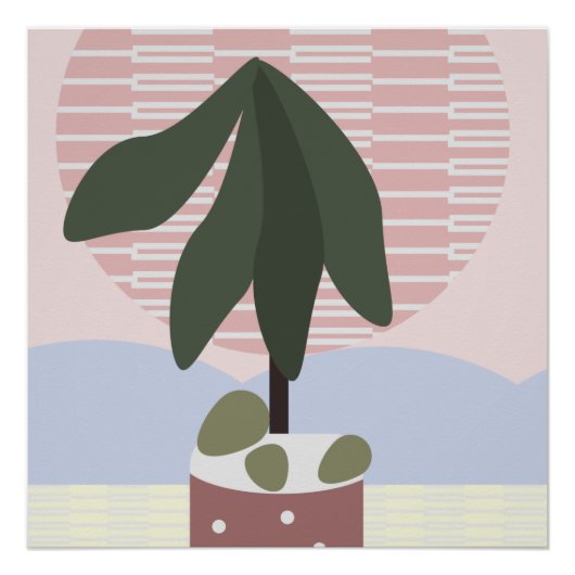 Avocado Tree Blush Stille Geometrische Perfect Poster (Voorkant)