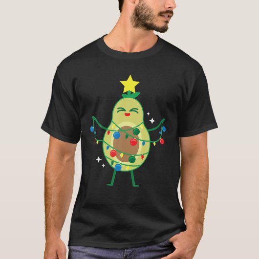 Avocado Tree Funny Cool Vegan Vegetarian Kerstmis T-shirt (Voorkant)