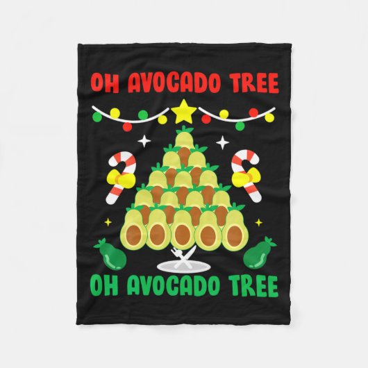 Avocado Tree Funny Food Vegan Christmas Gift Fleece Deken (Voorkant)