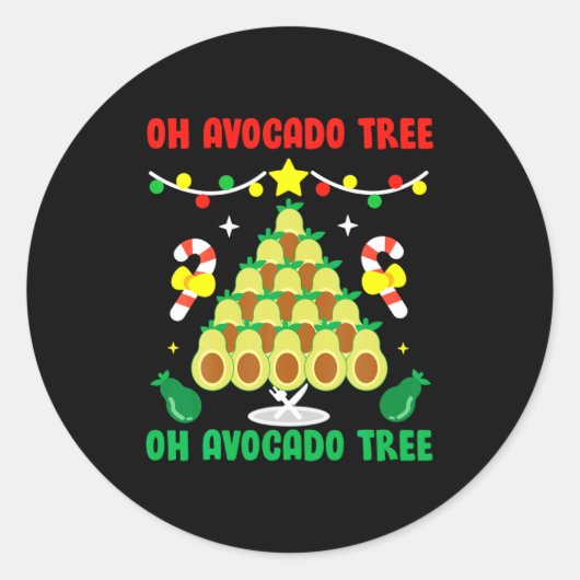 Avocado Tree Funny Food Vegan Christmas Gift  Ronde Sticker (Voorkant)