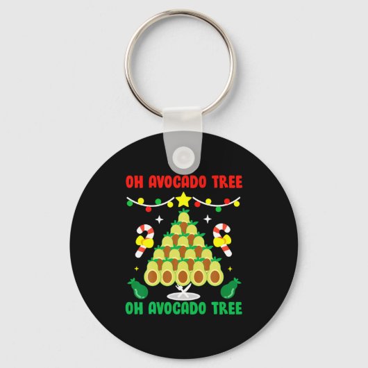 Avocado Tree Funny Food Vegan Christmas Gift Sleutelhanger (Voorkant)