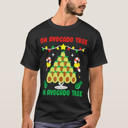 Avocado Tree Funny Food Vegan Christmas Gift T-shirt (Voorkant)