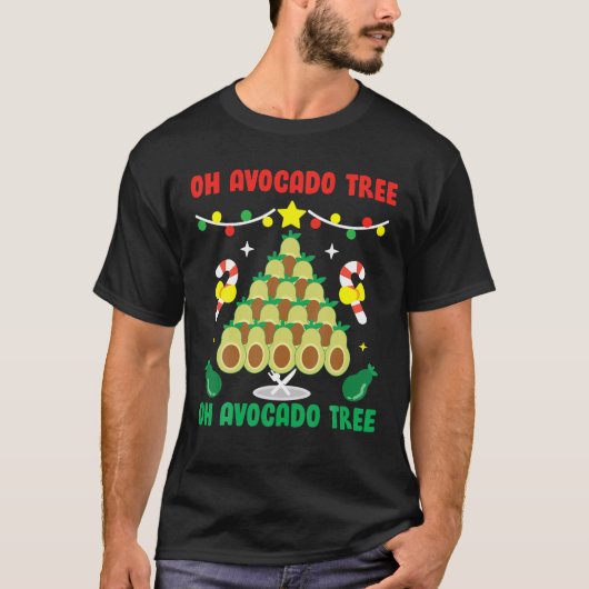 Avocado Tree Funny Food Vegan Kerstcadeau T-shirt (Voorkant)