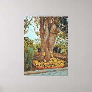 Avocado Tree & Philodendron Leaves Canvas Afdruk