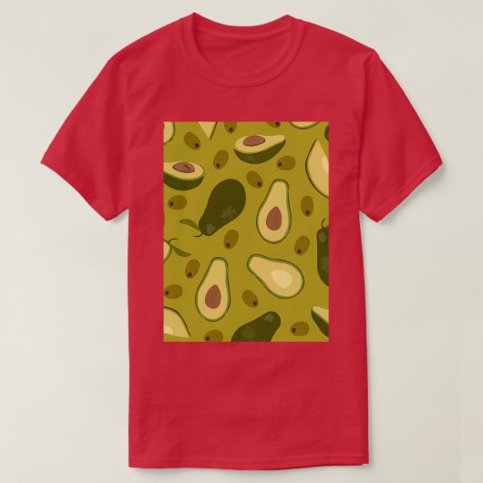 Avocado Tropical Delicious Style Floral T-shirt (Design voorkant)