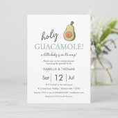 Avocado | Uitnodiging tot het Baby shower van Guac (Staand voorkant)