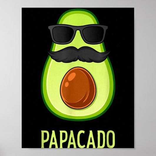 Avocado Vader Papacado Grappige Papa Vader Avocado Poster (Voorkant)