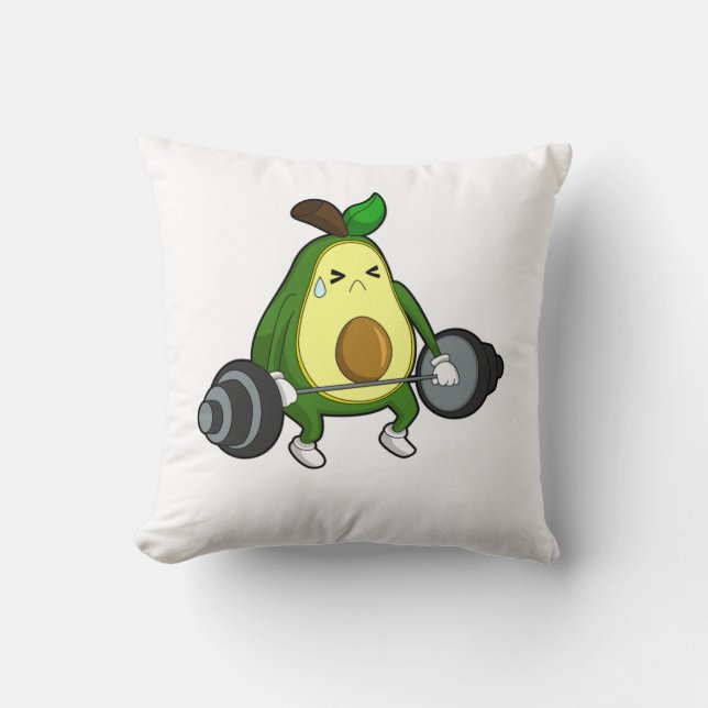 Avocado van Fitness met Barbell Kussen (Voorkant)