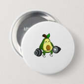 Avocado van Fitness met Barbell Ronde Button 7,6 Cm (Voorkant /achterkant)