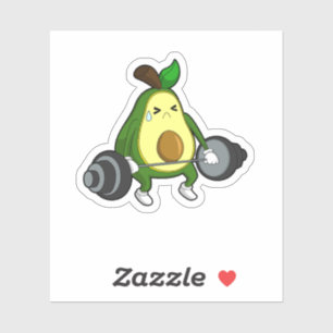 Avocado van Fitness met Barbell Sticker