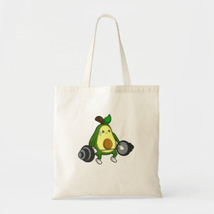 Avocado van Fitness met Barbell Tote Bag