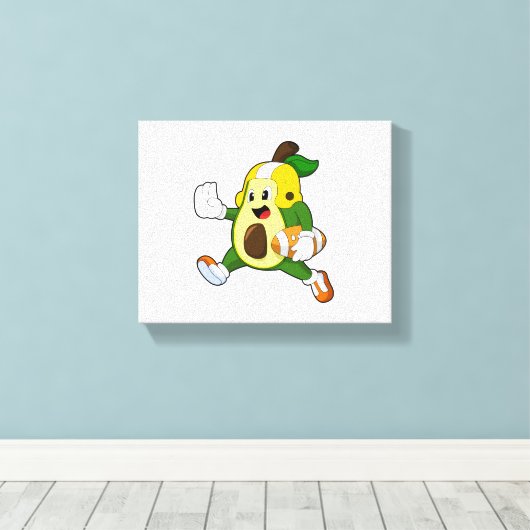 Avocado van Football Sport Canvas Afdruk (Insitu (Houten vloer))