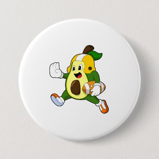 Avocado van Football Sport Ronde Button 7,6 Cm (Voorkant)