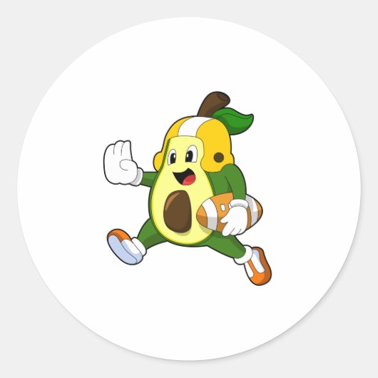 Avocado van Football Sport Ronde Sticker (Voorkant)