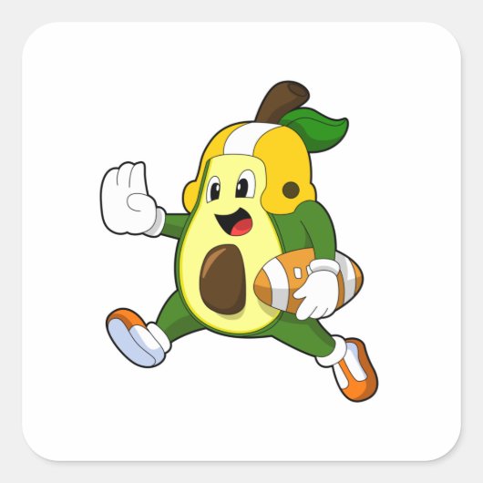 Avocado van Football Sport Vierkante Sticker (Voorkant)