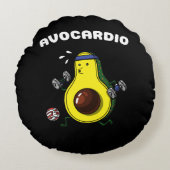 Avocado Vegan Fitness Cardio Workout Oefening Rond Kussen (Voorkant)
